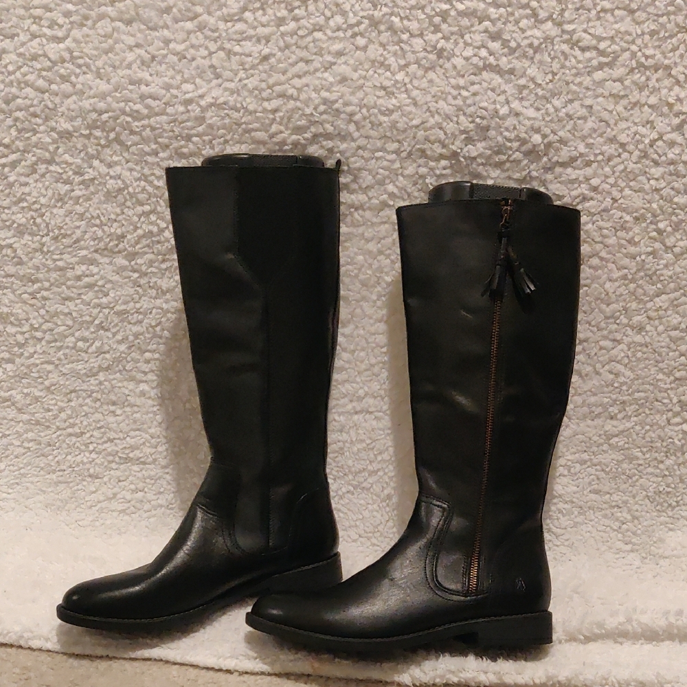 New!Hush Puppies Jaylin Wide Calf Black  Boots Cottagecore County Chic Y2K Retro
